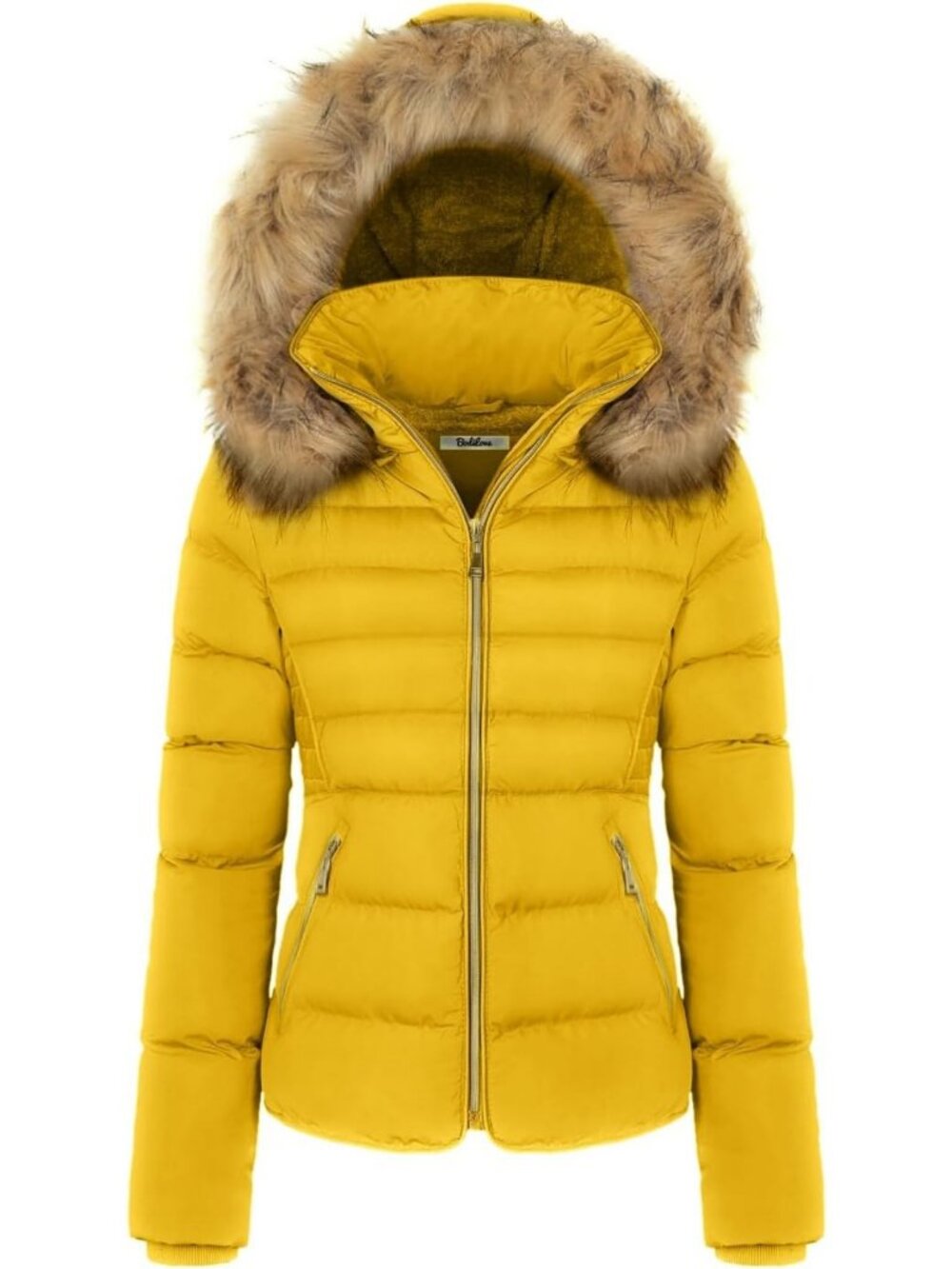 Cozy Women's Winter Puffer Coat with Fleece Lining & Fur Hood - Warm & Stylish